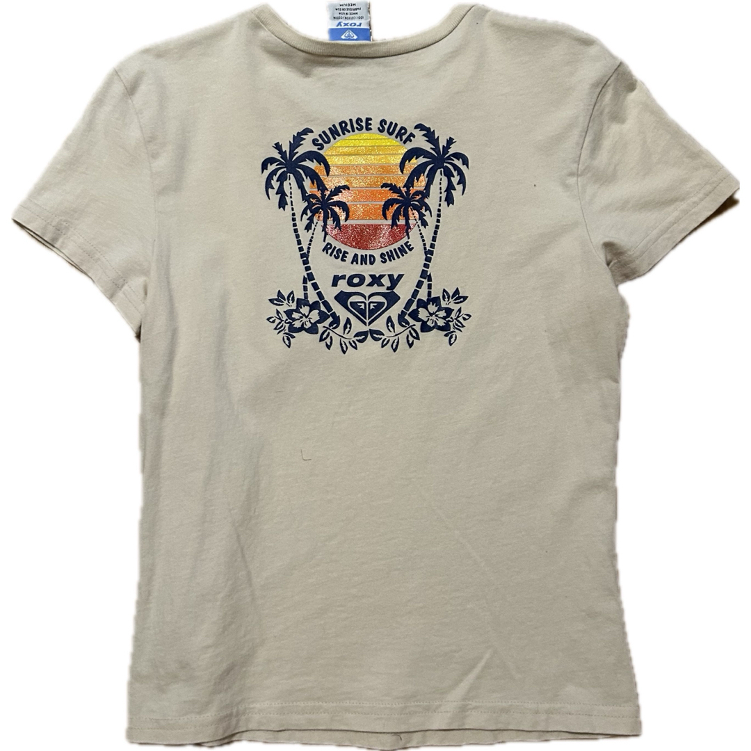 Roxy(ロキシー)のロキシー ROXY ロゴ フレンチスリーブ  Tシャツ Mサイズ クリーム レディースのトップス(Tシャツ(半袖/袖なし))の商品写真