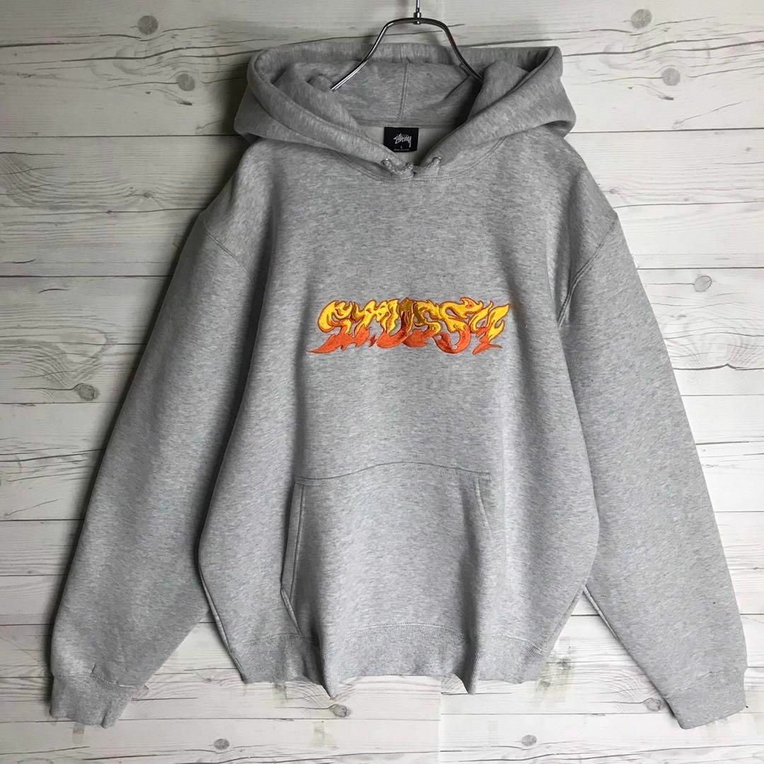 超人気モデル STUSSY 刺繍ロゴ 入手困難 パーカーＬ - パーカー