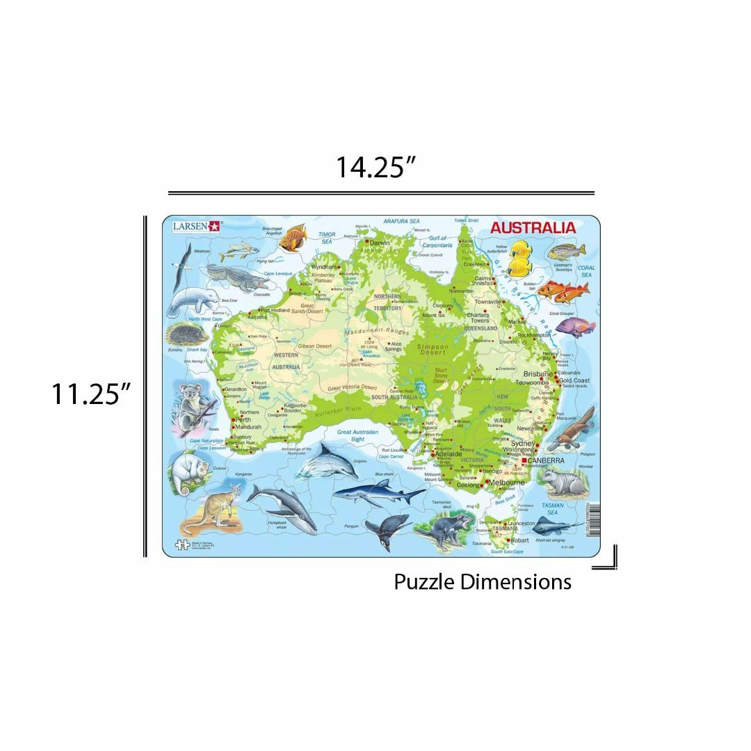 ジグソーパズル 英語 地図 オーストラリア パズル 世界地図 地理 生き物 小学 2