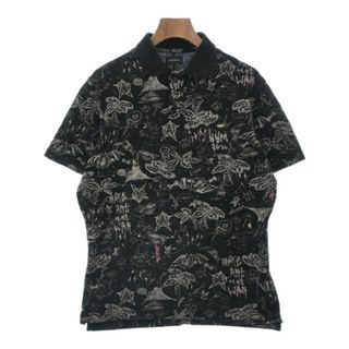 ディーゼル(DIESEL)のDIESEL ディーゼル ポロシャツ S 黒(総柄) 【古着】【中古】(ポロシャツ)