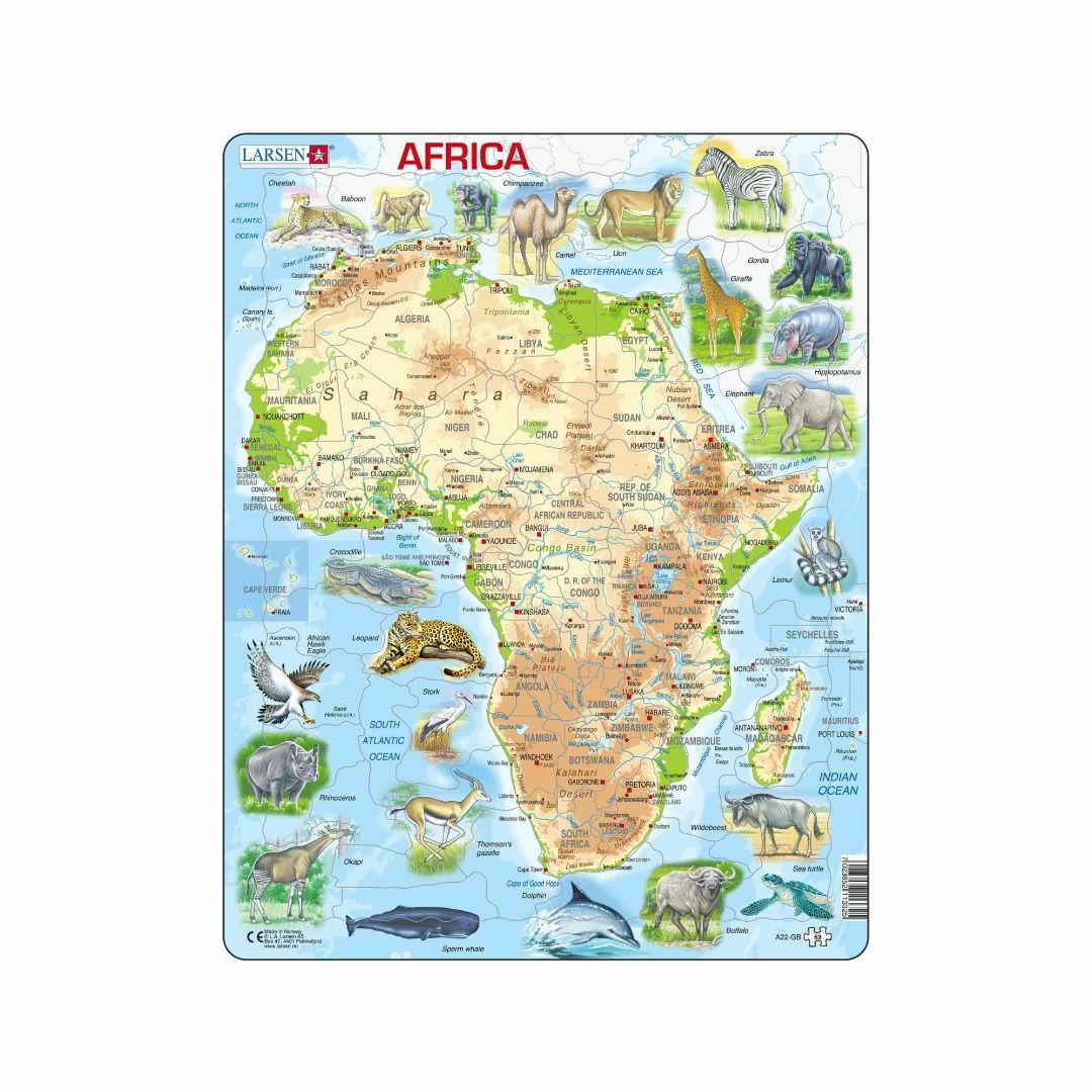 ジグソーパズル 地図 英語 アフリカ パズル 世界地図 地理 生き物 小学生 知