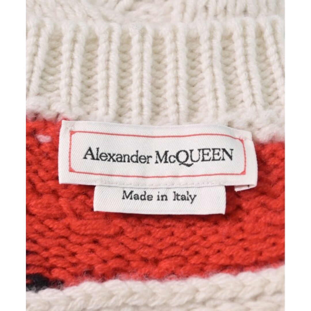 Alexander McQueen - ALEXANDER MCQUEEN ニット・セーター S 白x黒x赤 