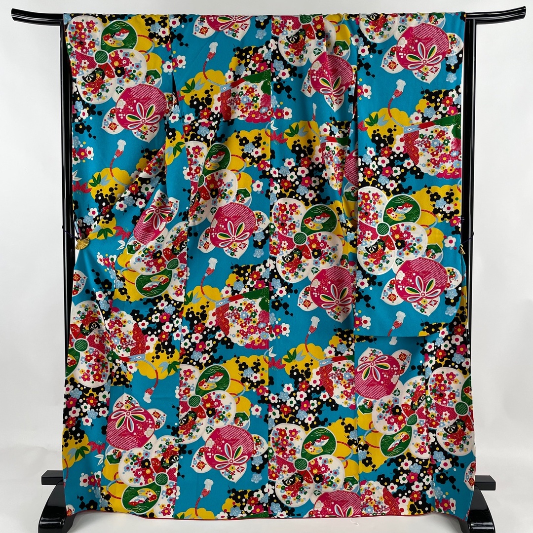 小紋 身丈170cm 裄丈65.5cm 化繊 美品 優品