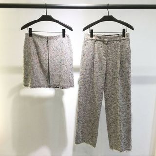 セオリー(theory)の新品 セオリー ツイードフリンジスカート MULIT.TWEED サイズ2(ミニスカート)