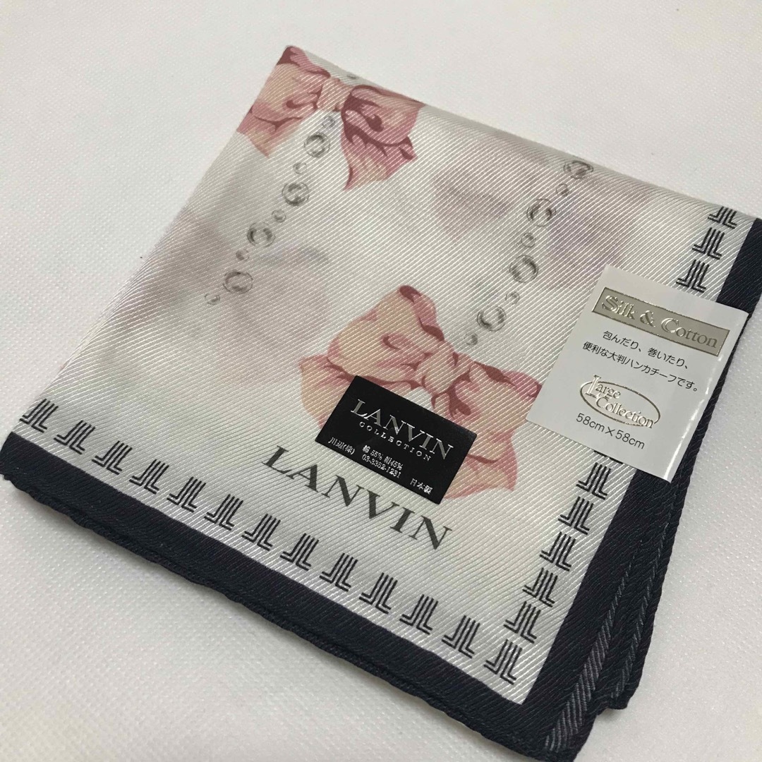 ランバン コレクション 大判 ハンカチ 1枚 レディース ブランド LANVIN