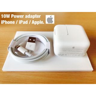 マック(Mac (Apple))の+ Apple 10w//Macアダプタ ケーブル/ iPhone充電器+(バッテリー/充電器)