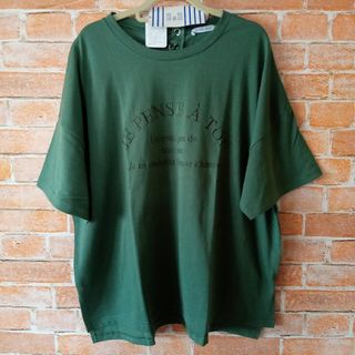 オリーブデオリーブ(OLIVEdesOLIVE)の👚 バックレースアップ刺繍カットソー。グリーン。【完売品】(Tシャツ(半袖/袖なし))