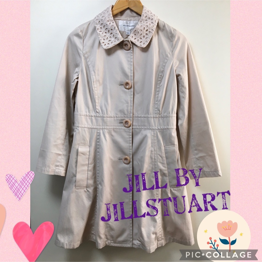 JILL by JILLSTUART(ジルバイジルスチュアート)の美品 ジルバイジルスチュアート  スプリングコート 綿コート トレンチコート S レディースのジャケット/アウター(スプリングコート)の商品写真