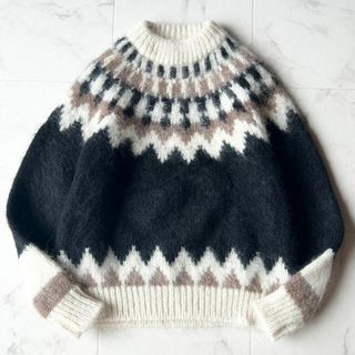 BATONER - 【美品】BATONER ノルディック柄ニット モヘヤ×ウール
