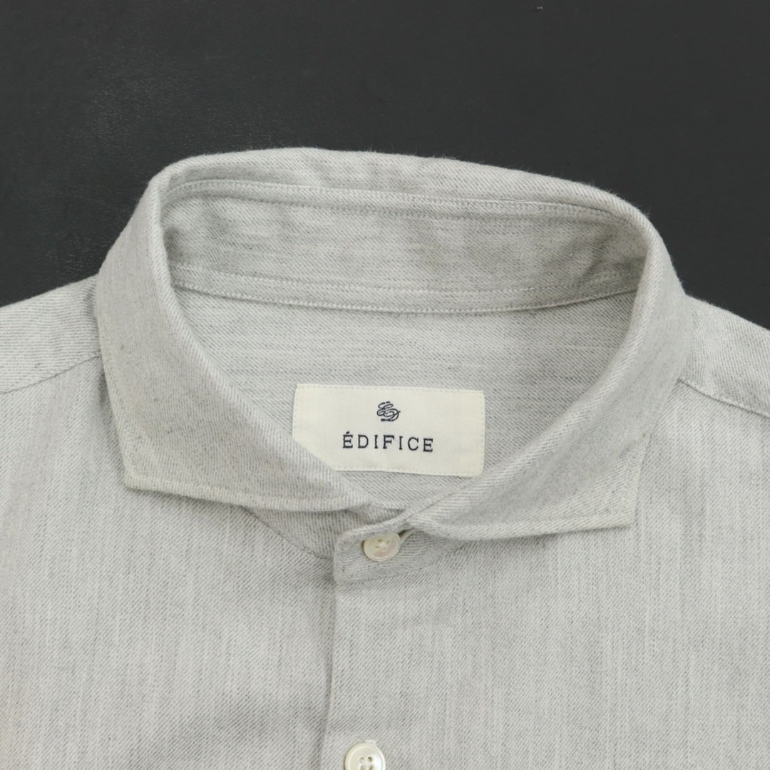 EDIFICE(エディフィス)の【中古】エディフィス EDIFICE ホリゾンタルカラーシャツ ライトグレー【サイズ44】【メンズ】 メンズのトップス(シャツ)の商品写真
