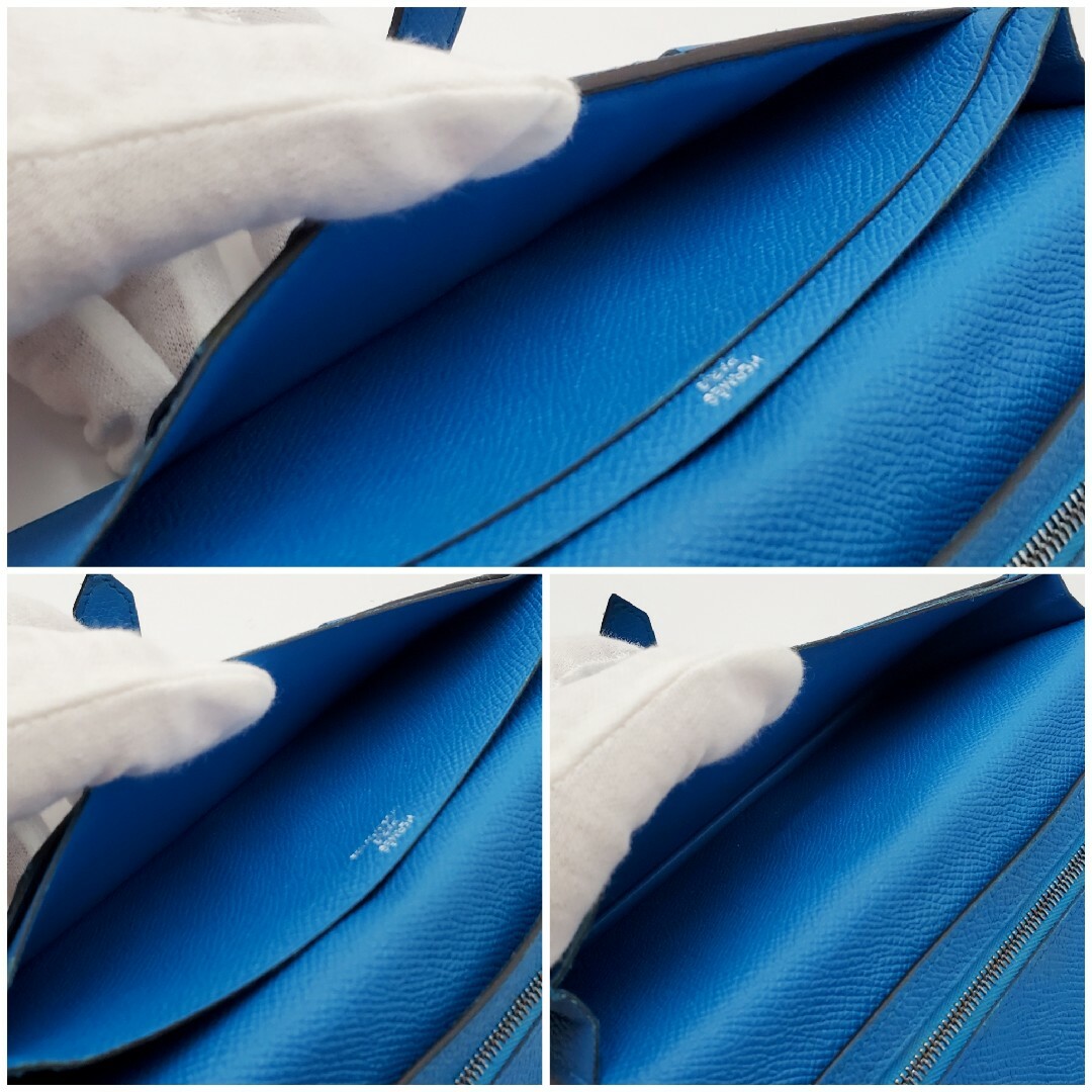‼️即売れ御免‼️HERMES ベアンスフレ エプソン 青 長財布 折り財布