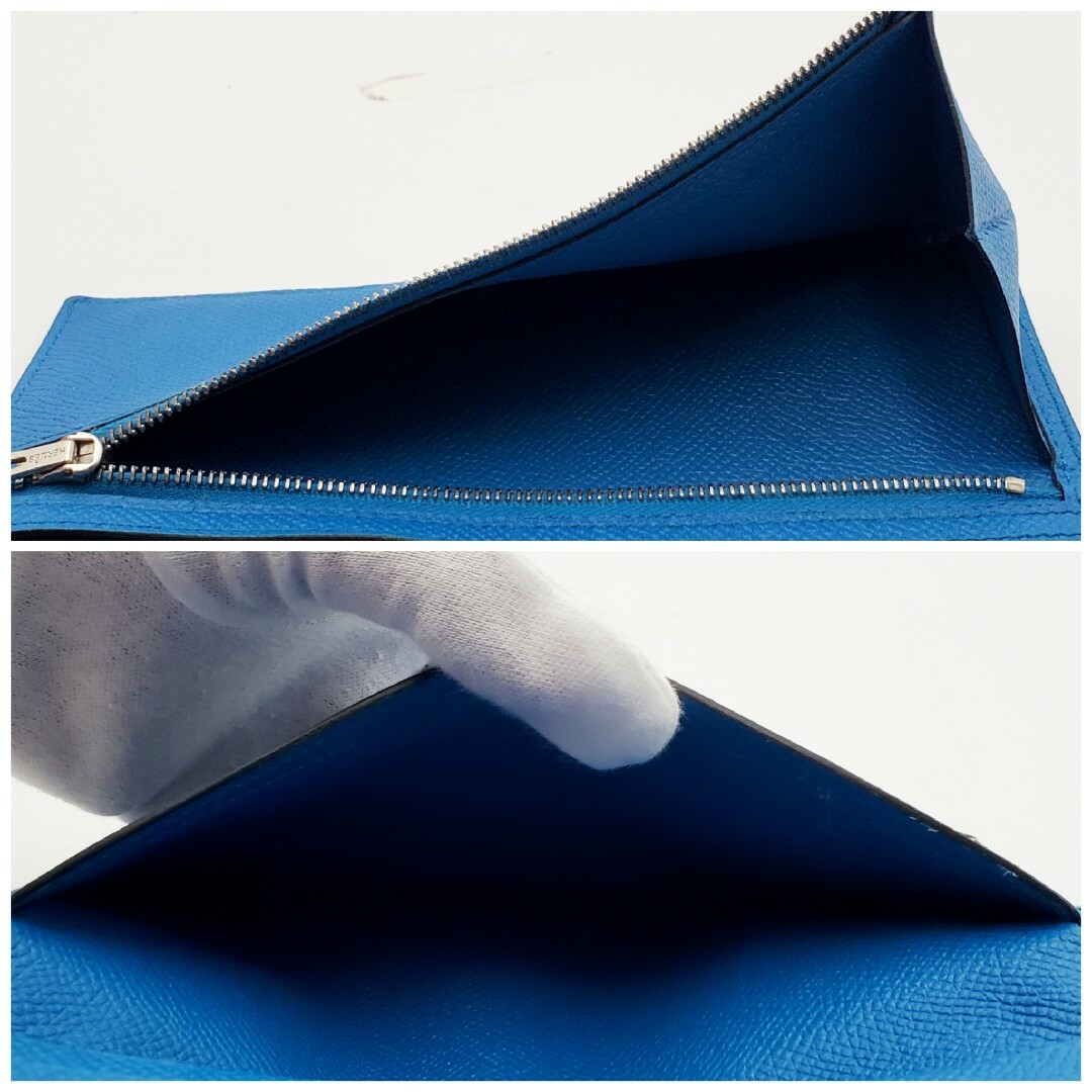 ‼️即売れ御免‼️HERMES ベアンスフレ エプソン 青 長財布 折り財布