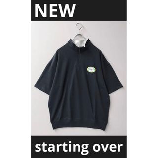 1853 新品　starting over ハーフジップ　プルオーバー　ブラック(Tシャツ(半袖/袖なし))