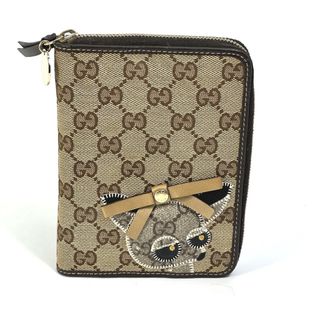 グッチ(Gucci)のグッチ GUCCI GG グッチョリ チワワ 233152 ステーショナリー ラウンドファスナー 手帳カバー GGキャンバス/レザー ブラウン(手帳)