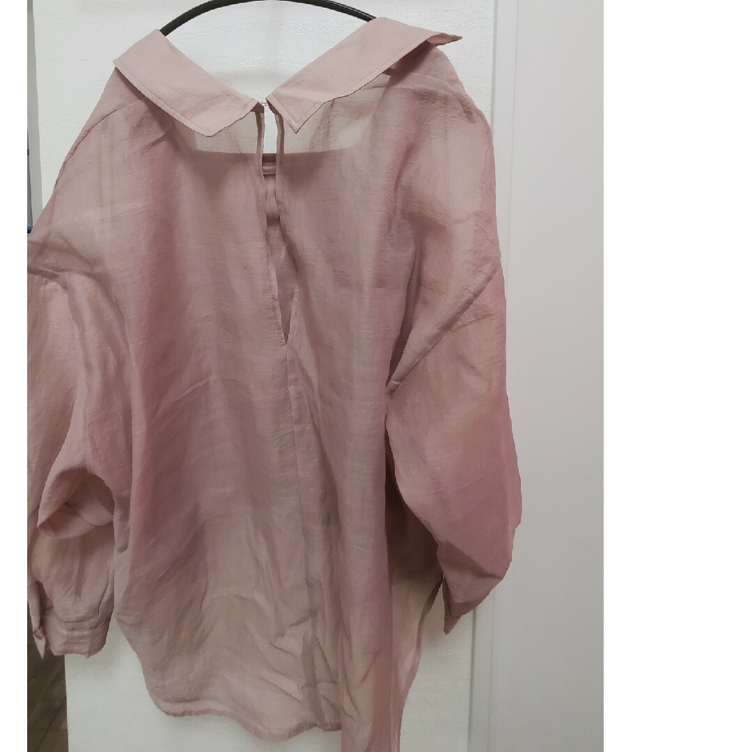 しまむら(シマムラ)のしまむら 2PINK シアーシャツ タンクトップ セット 透け感 くすみピンク レディースのトップス(シャツ/ブラウス(長袖/七分))の商品写真