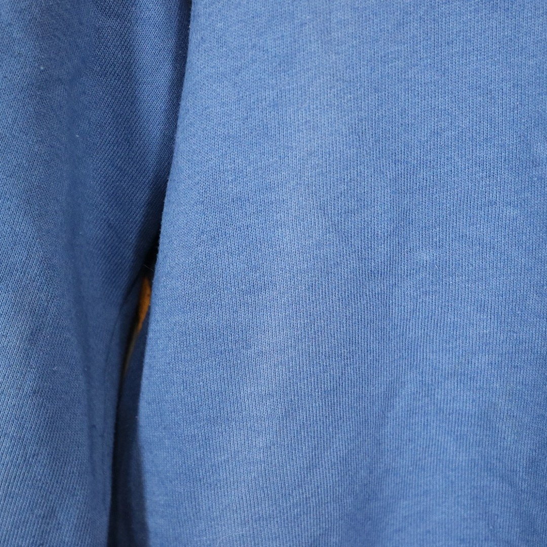 SNOOPY スヌーピー ワンポイントロゴ フルジップ スウェット 刺繍 キャラクター  ブルー (メンズ 3) 中古 古着 O3856 メンズのトップス(スウェット)の商品写真