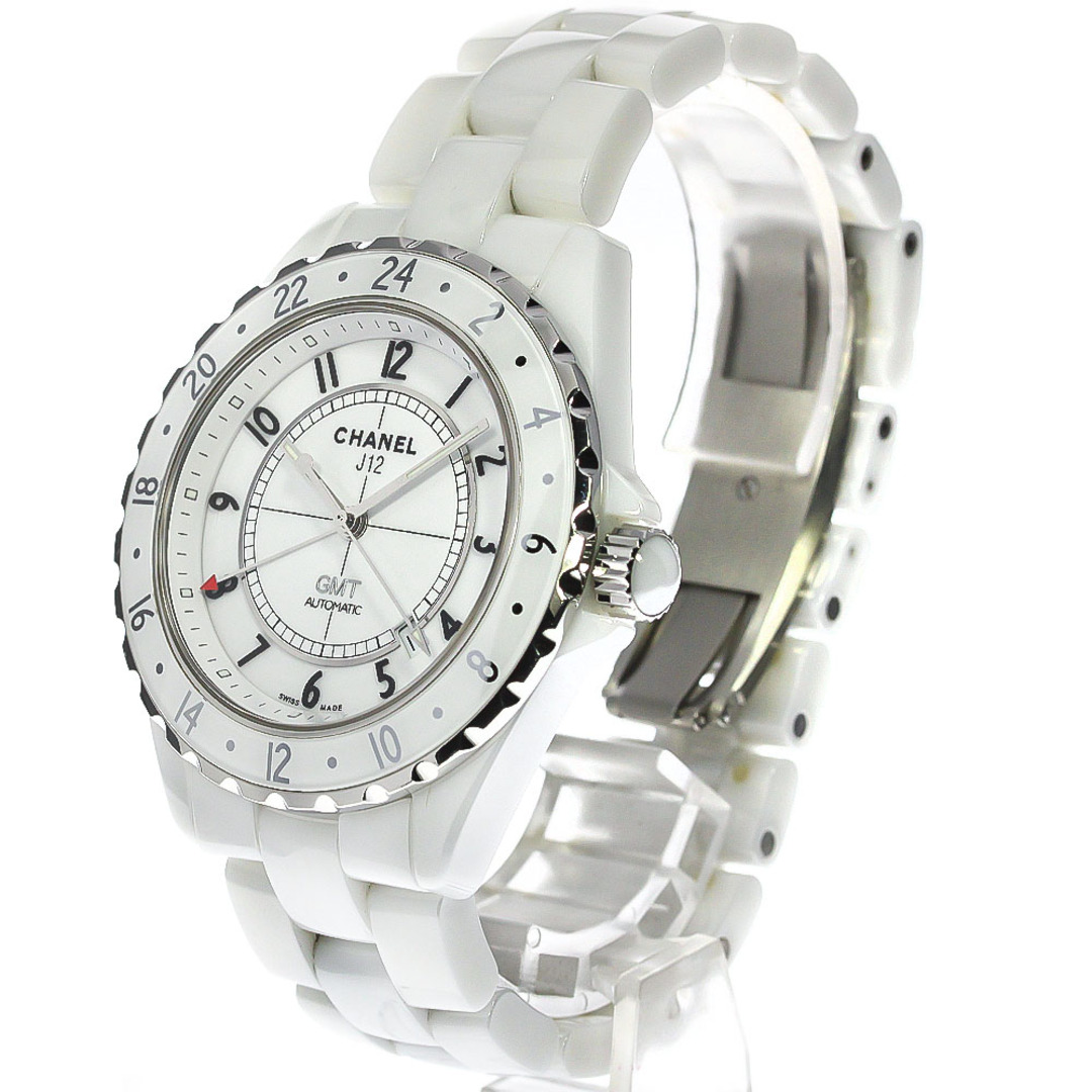 シャネル CHANEL J12 オートマティック GMT H2126 ホワイト セラミック メンズ 腕時計