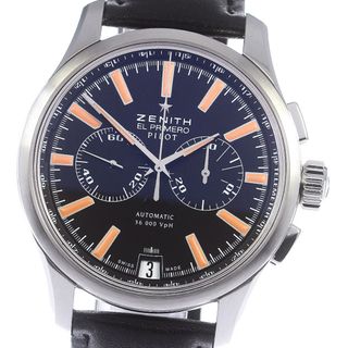 ゼニス(ZENITH)のゼニス ZENITH 03.2119.4002 エル プリメロ パイロット クロノグラフ 自動巻き メンズ 良品 箱・保証書付き_760064(腕時計(アナログ))