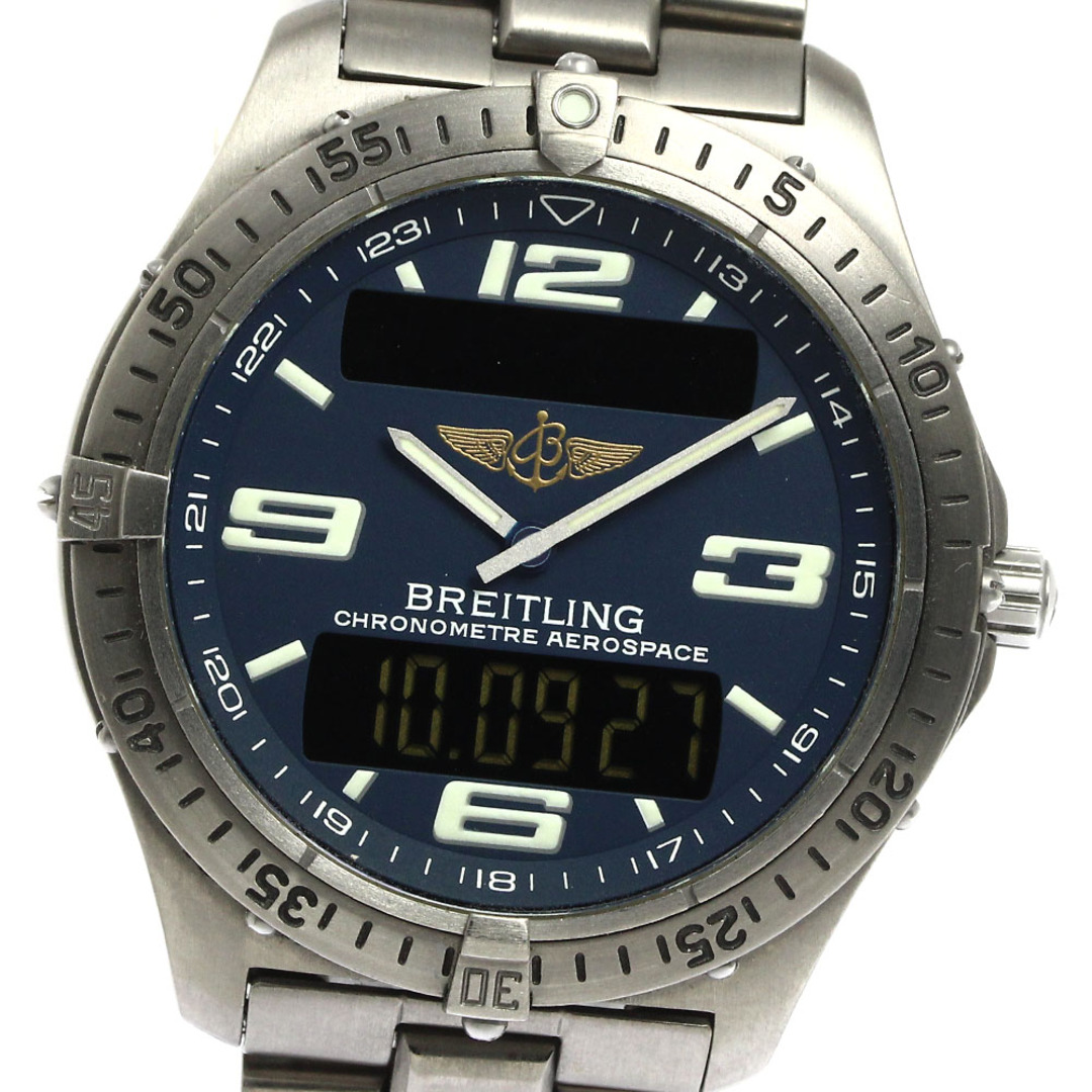 ブライトリング BREITLING E75362 エアロスペース クォーツ メンズ 美品 保証書付き_775397