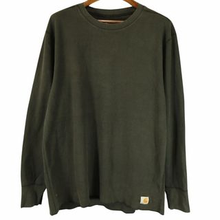 カーハート(carhartt)のCarhartt カーハート ワンポイントロゴ 長袖Ｔシャツ 大きいサイズ サーマル ブラック (メンズ 2XL) 中古 古着 O3937(Tシャツ/カットソー(七分/長袖))