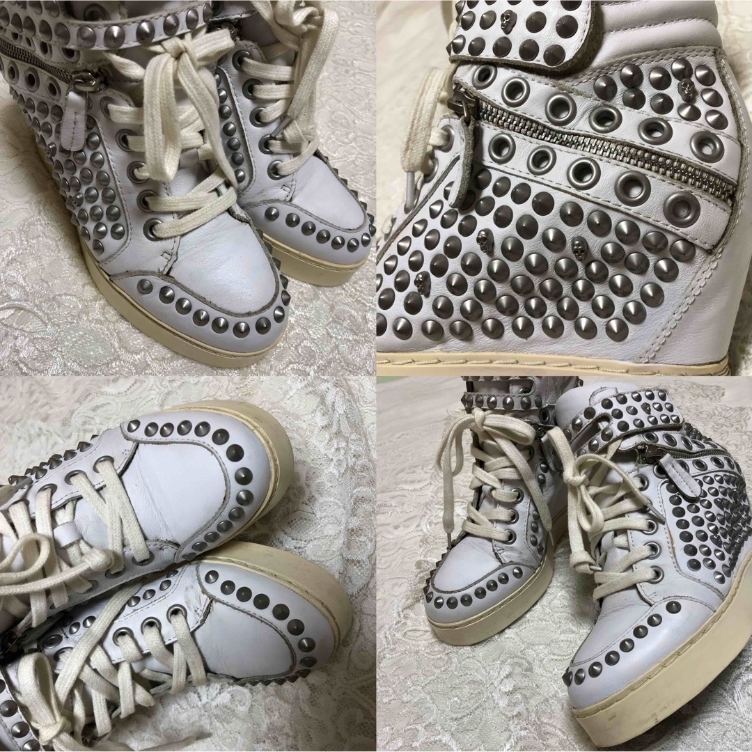 ASH - 美品!希少!ASH スタッズ付ハイカットスニーカー 本革38/ 24cm