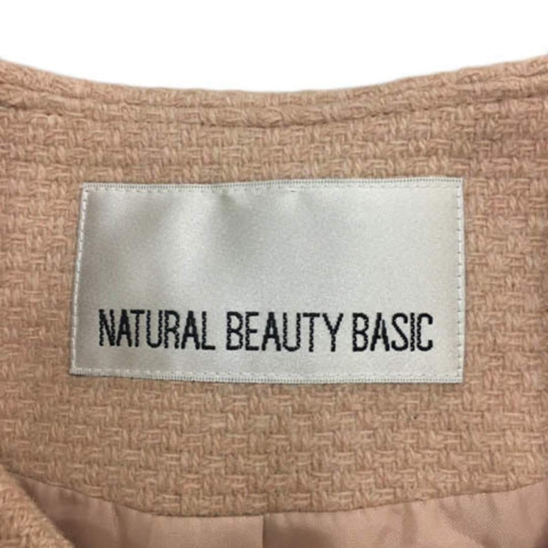 NATURAL BEAUTY BASIC(ナチュラルビューティーベーシック)のナチュラルビューティーベーシック コート ノーカラー 無地 ウール M ピンク レディースのジャケット/アウター(その他)の商品写真