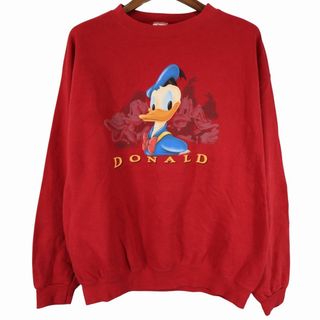 90年代 Hanes Disney ドナルドダック キャラクタースウェットシャツ トレーナー メンズXXL ヴィンテージ /eaa335052