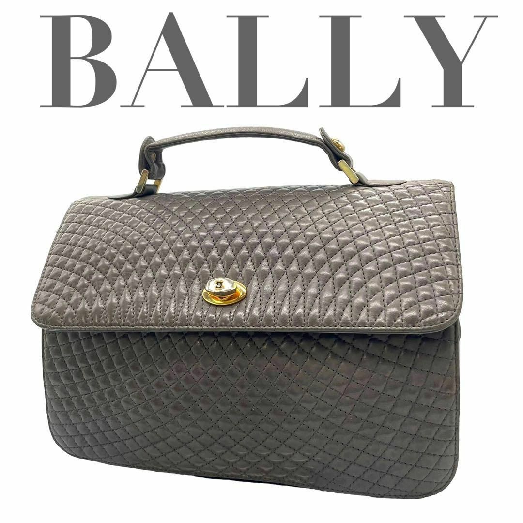 【美品】BALLY バリー ハンドバッグ オールレザー ターンロック