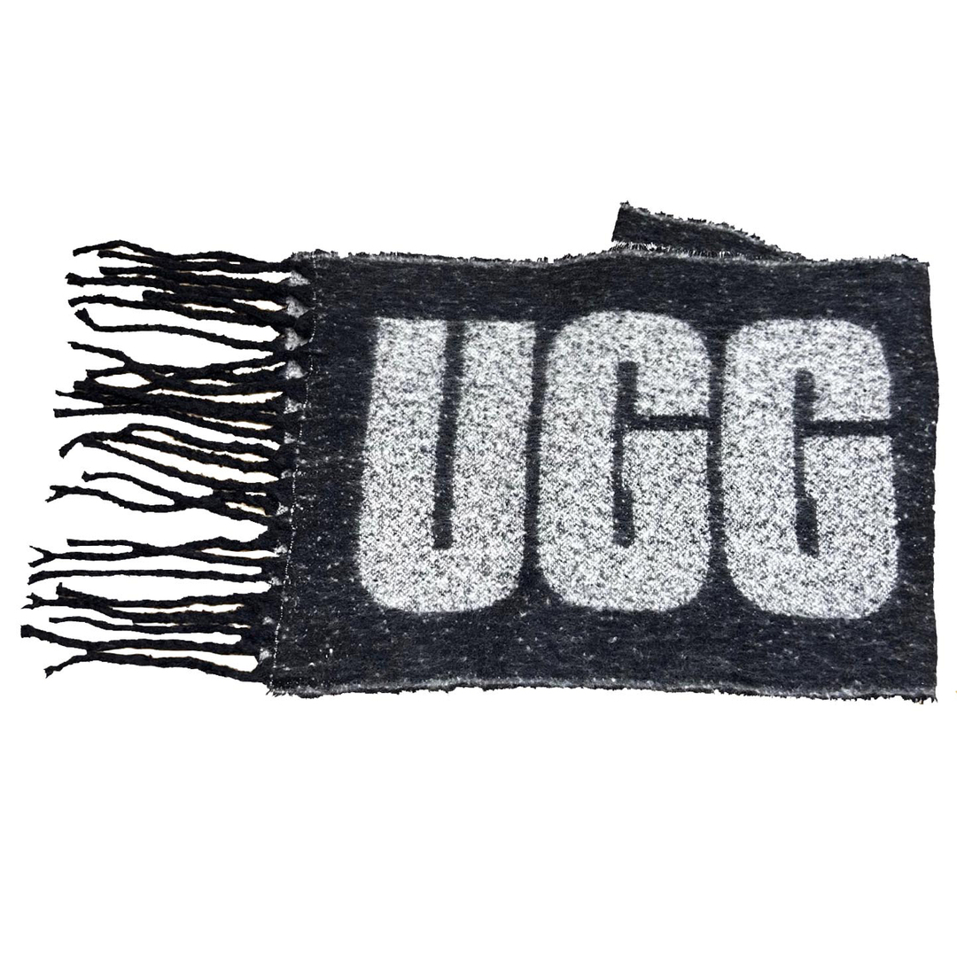 新品 UGG アグ ストール WOVEN UGG LOGO SCARF ブラック-
