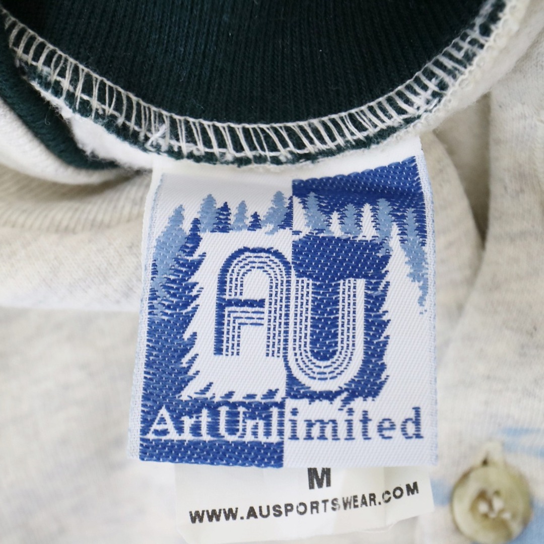 90年代 USA製 Art Unlimited 鷹 アニマルプリント ヘンリーネック