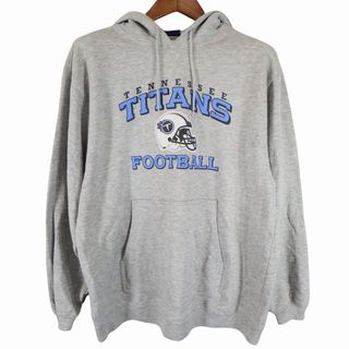 リーボック(Reebok)のReebok リーボック NFL テネシー・タイタンズ プリントパーカー フーディー プロチーム アメフト グレー (メンズ L) 中古 古着 O4000(パーカー)