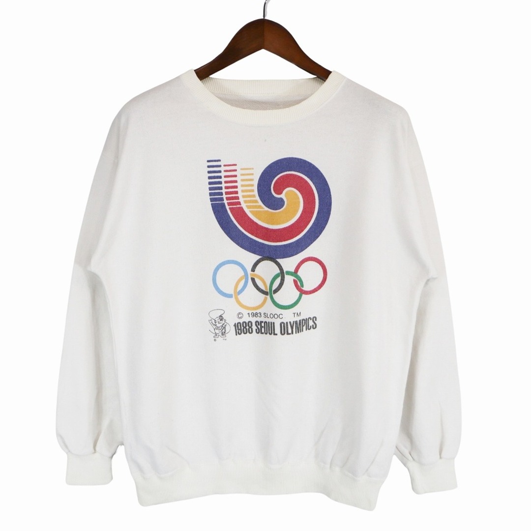 ソウルオリンピック ロゴ スウェット 大きいサイズ ホワイト (メンズ XXL)   O4008