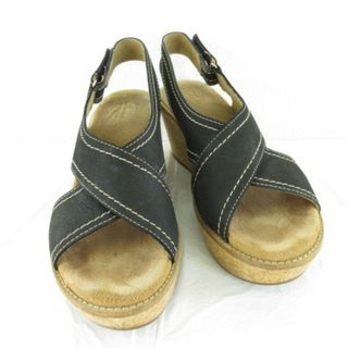 クラークス(Clarks)のクラークス clarks AISLEY TULIP コルクサンダル レザー 黒(サンダル)