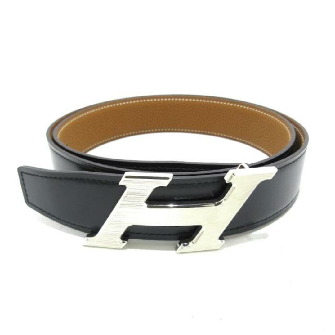 エルメス ベルト 85美品 ゴールド×黒-