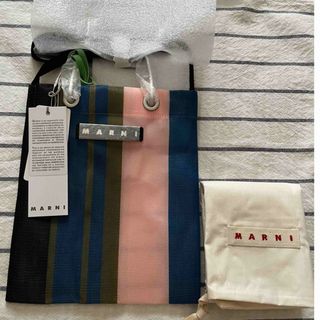 MARNI MARKET ストライプミニショルダーバッグ ブルエッテ