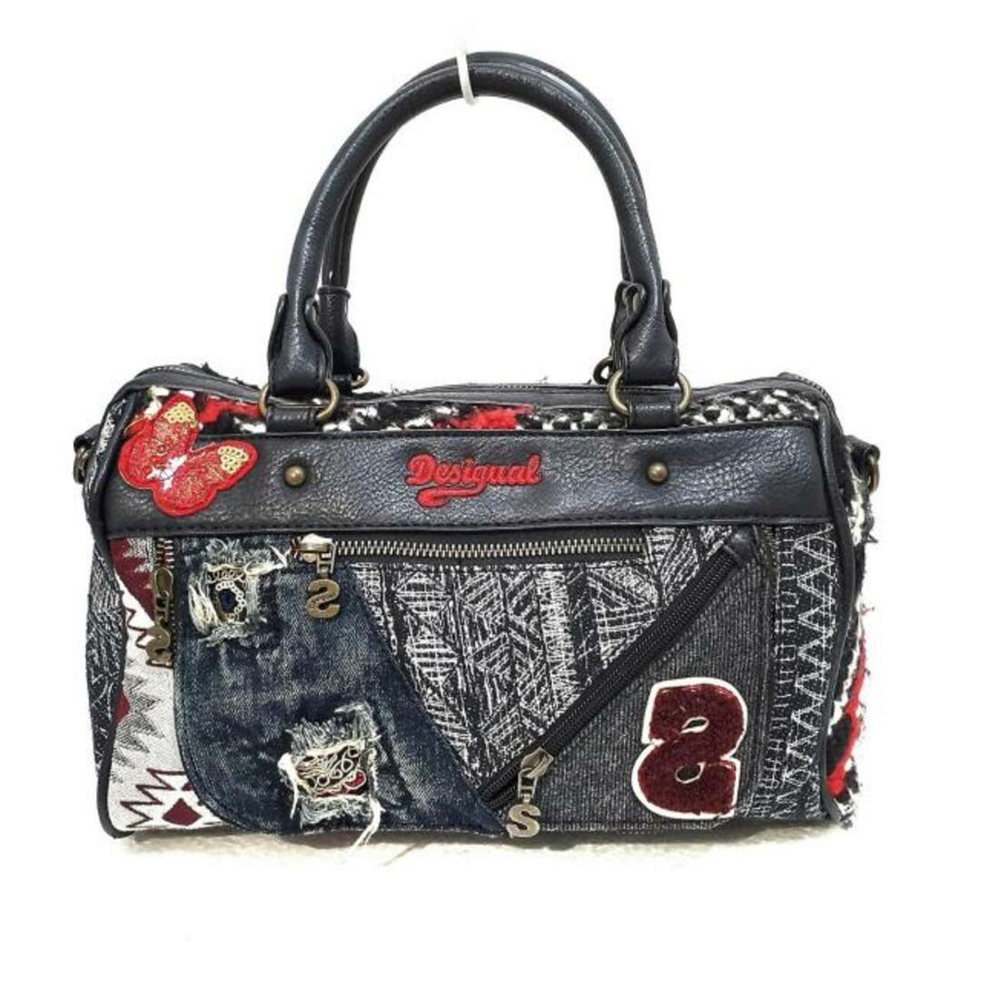 DESIGUAL(デシグアル)のデシグアル ハンドバッグ - 黒×レッド×白 レディースのバッグ(ハンドバッグ)の商品写真