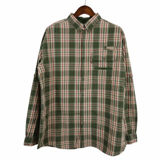 コロンビア(Columbia)のColumbia コロンビア PFG チェック長袖シャツ ロゴ フィッシング フラップポケット グリーン (メンズ XL) 中古 古着 O4084(シャツ)