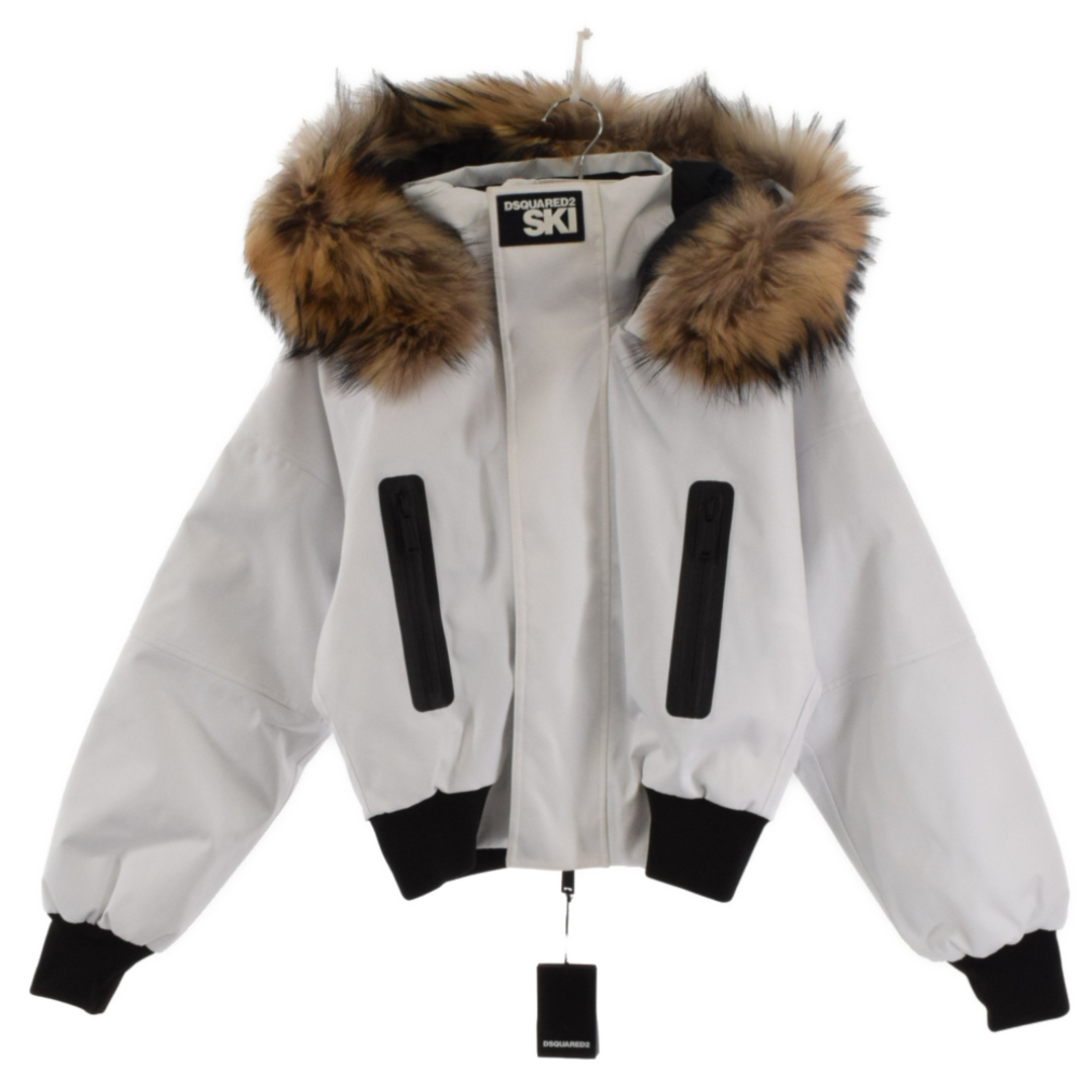 DSQUARED2 ディースクエアード SKI WHITE BRANDED DOWN JACKET ホワイト ブランディド ファーダウンジャケット S72AM0748 S52382