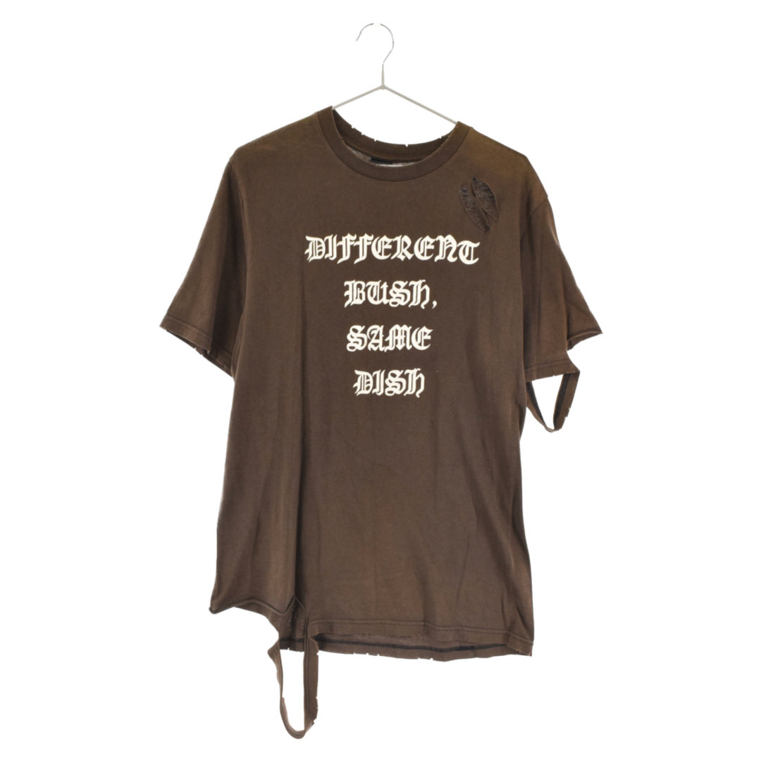 NUMBER (N)INE ナンバーナイン 04AW GIVE期 反戦 ダメージ加工 半袖Tシャツ カットソー ブラウン | フリマアプリ ラクマ