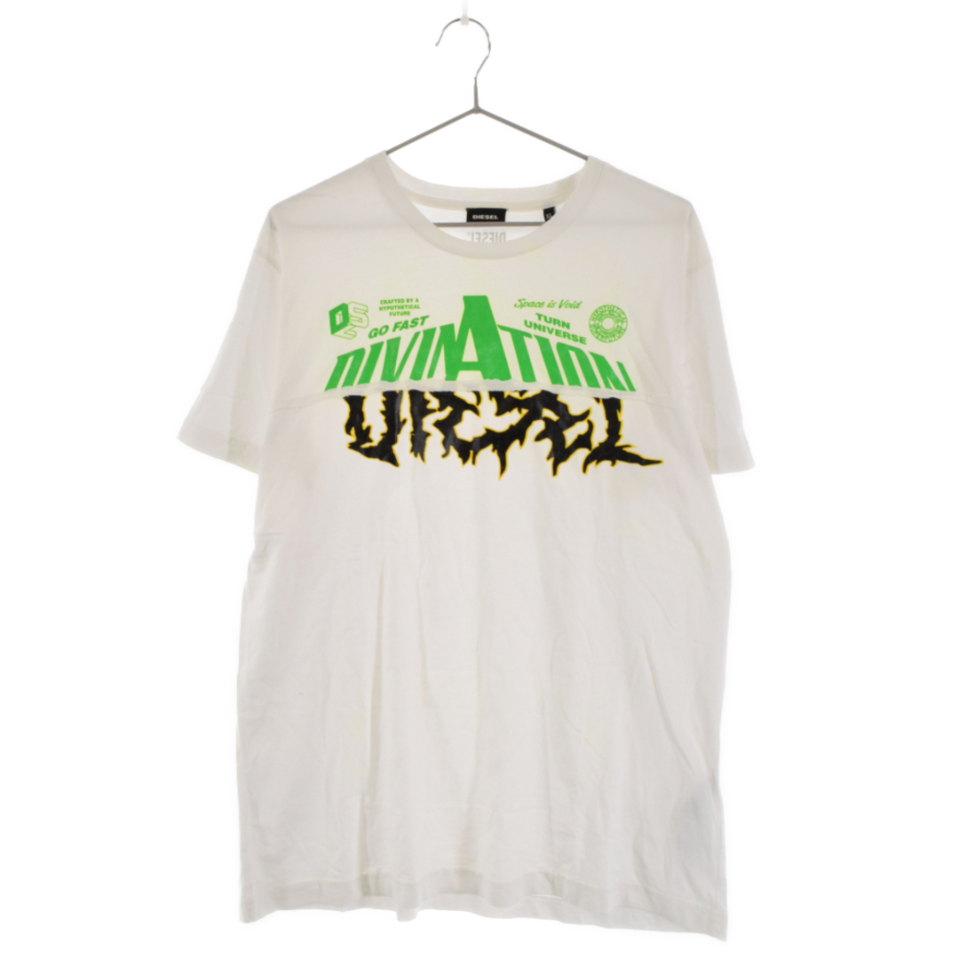 DIESEL ディーゼル Docking Metal Logo Tee ドッキングメタルロゴ半袖Tシャツ ホワイト