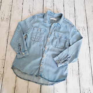 ザラキッズ(ZARA KIDS)のZARA KIDS ダンガリー長袖シャツ【美品】(ブラウス)