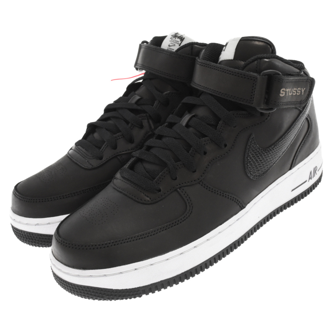 NIKE ナイキ ×STUSSY AIR FORCE 1 MID FOSSIL ステューシー エアフォース1ミッドフォシルスニーカー ブラック US9/27cm DJ7840-001 2