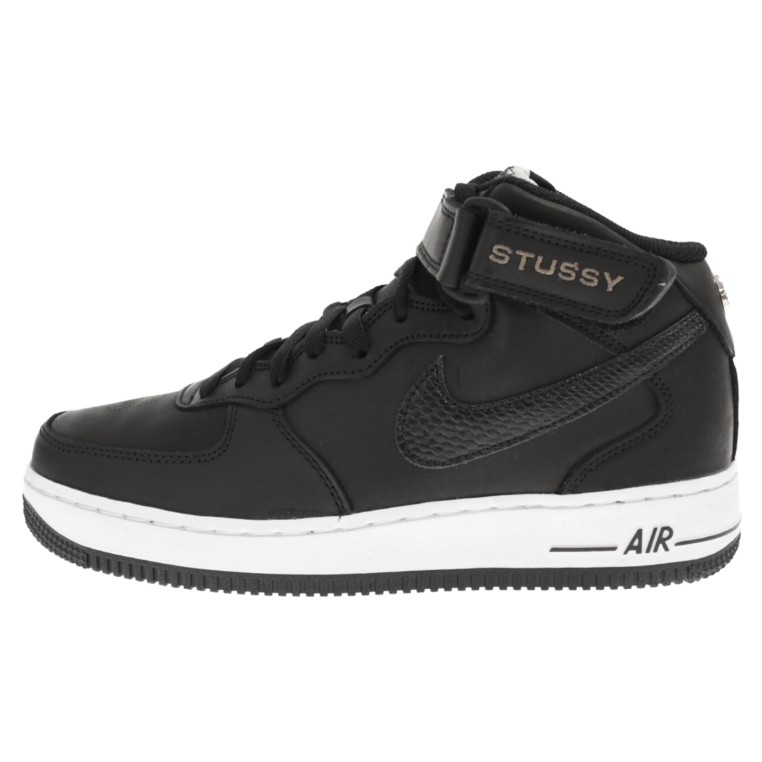 NIKE ナイキ ×STUSSY AIR FORCE 1 MID FOSSIL ステューシー エアフォース1ミッドフォシルスニーカー ブラック US8/26cm DJ7840-001