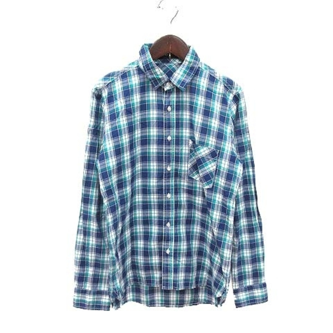 バンヤードストーム カジュアルシャツ 長袖 チェック 1 紺 緑 ■MO