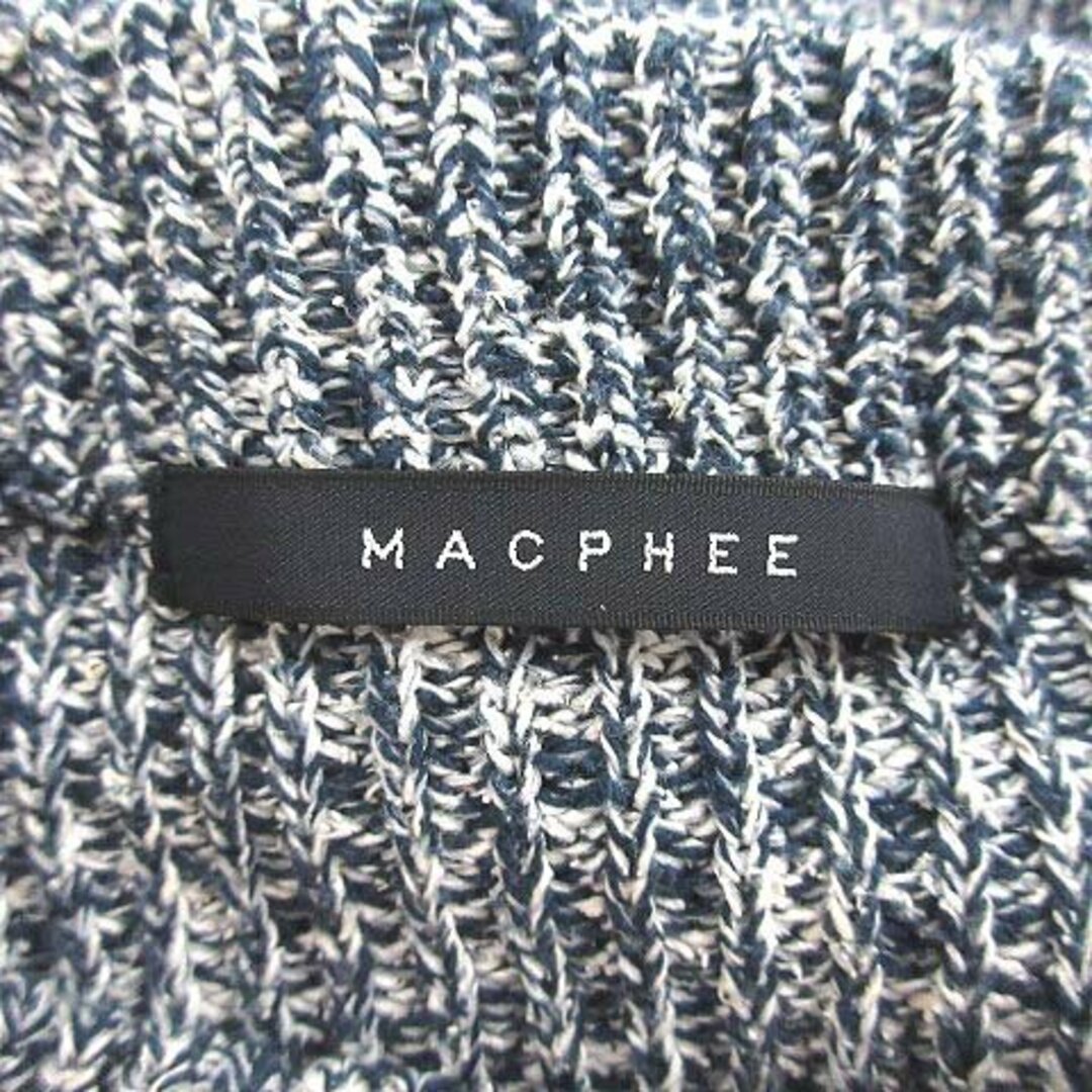 MACPHEE(マカフィー)のマカフィー トゥモローランド セーター 五分袖 ハイネック リブ S 紺 ■MO レディースのトップス(ニット/セーター)の商品写真