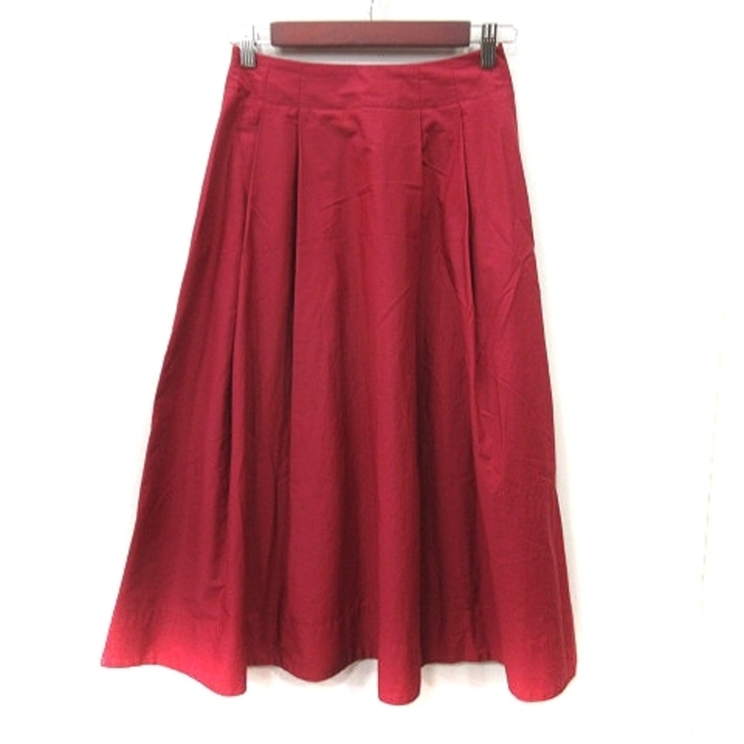 Adam et Rope'(アダムエロぺ)のアダムエロペ フレアスカート ギャザー ロング 36 赤 レッド /YI レディースのスカート(ロングスカート)の商品写真