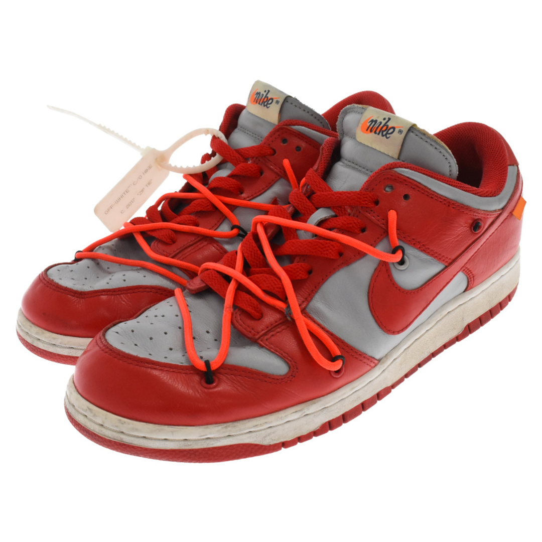 NIKE ナイキ ×OFF-WHITE DUNK LOW LTHR/OW オフホワイト ダンク ローカットスニーカー レッド US10/28cm CT0856-600