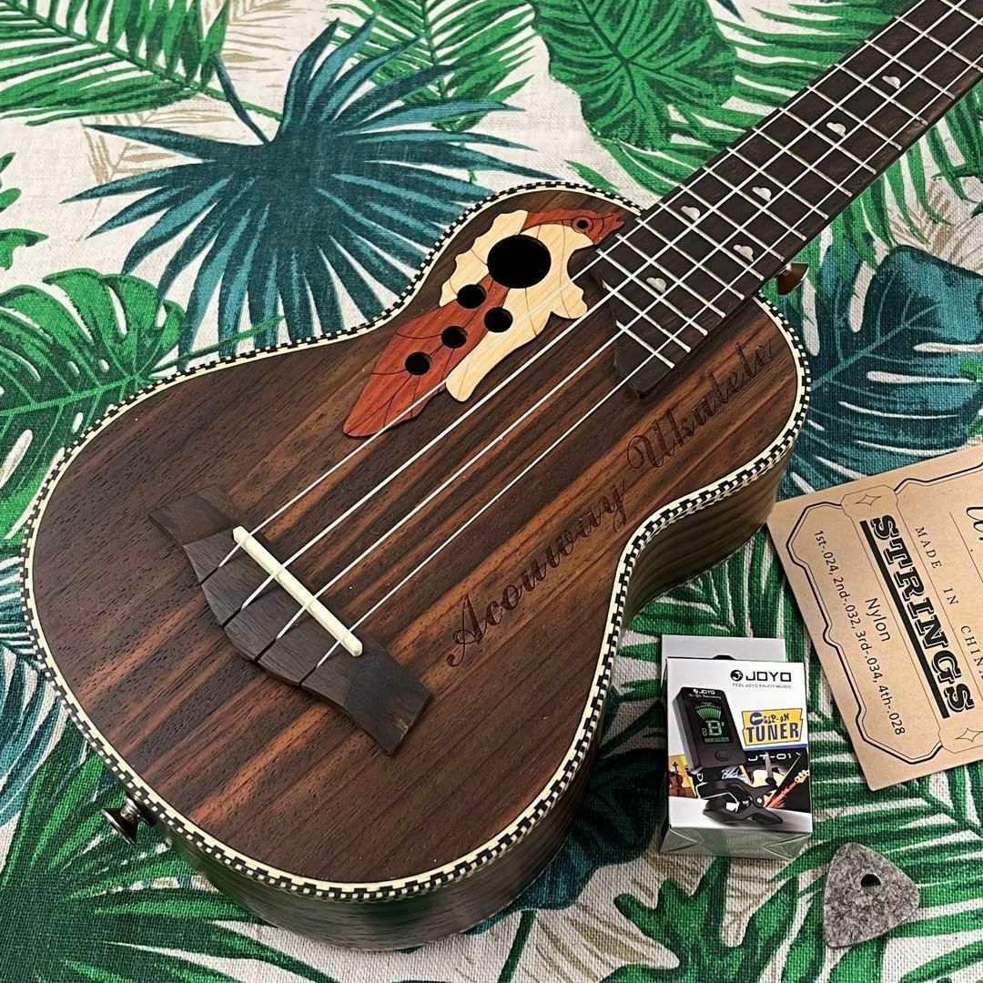 ACOUWAY】葡萄細工のローズウッド製のエレキ・ソプラノウクレレ