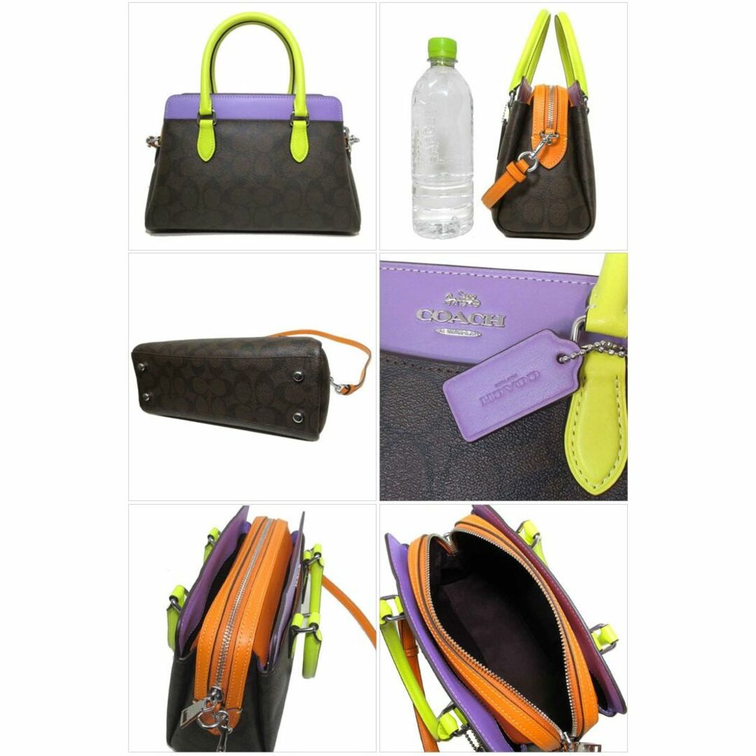 COACH(コーチ)の【新品】コーチ バッグ ハンドバッグ COACH シグネチャー カラーブロック ミニ ダーシー 2WAY キャリーオール ハンドバッグ 斜め掛け CL467 SVW1Q(ブラウン×アイリス×マルチカラー)アウトレット レディース SIG CBLK MN DARCIE レディースのバッグ(ハンドバッグ)の商品写真