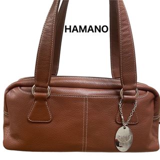 【美品】HAMANO ハマノ ハンドバッグ レザー 無地 0335